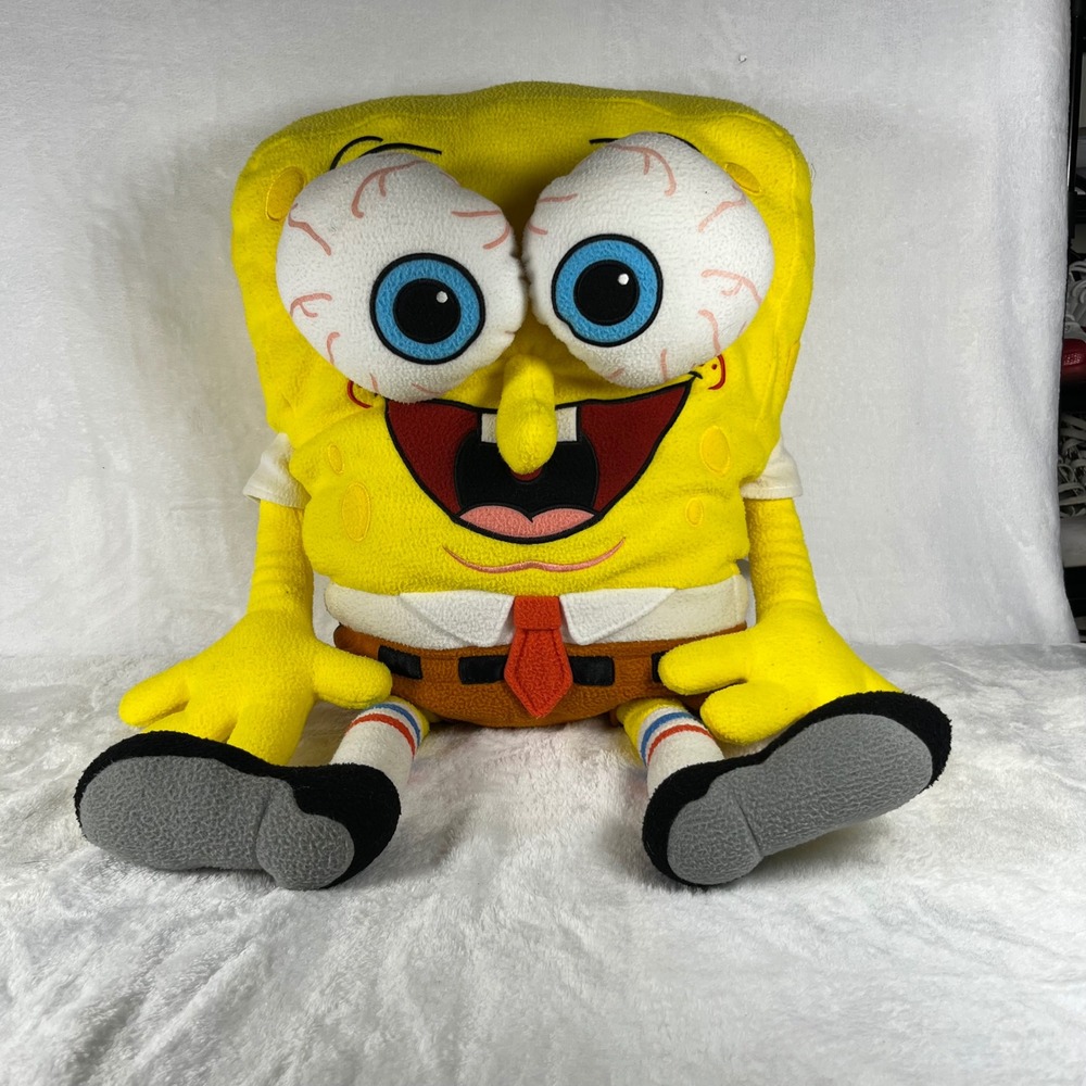 Vintage 2003 Nickelodeon SpongeBob SquarePants Bloodshot Eyes Plush Large 24"